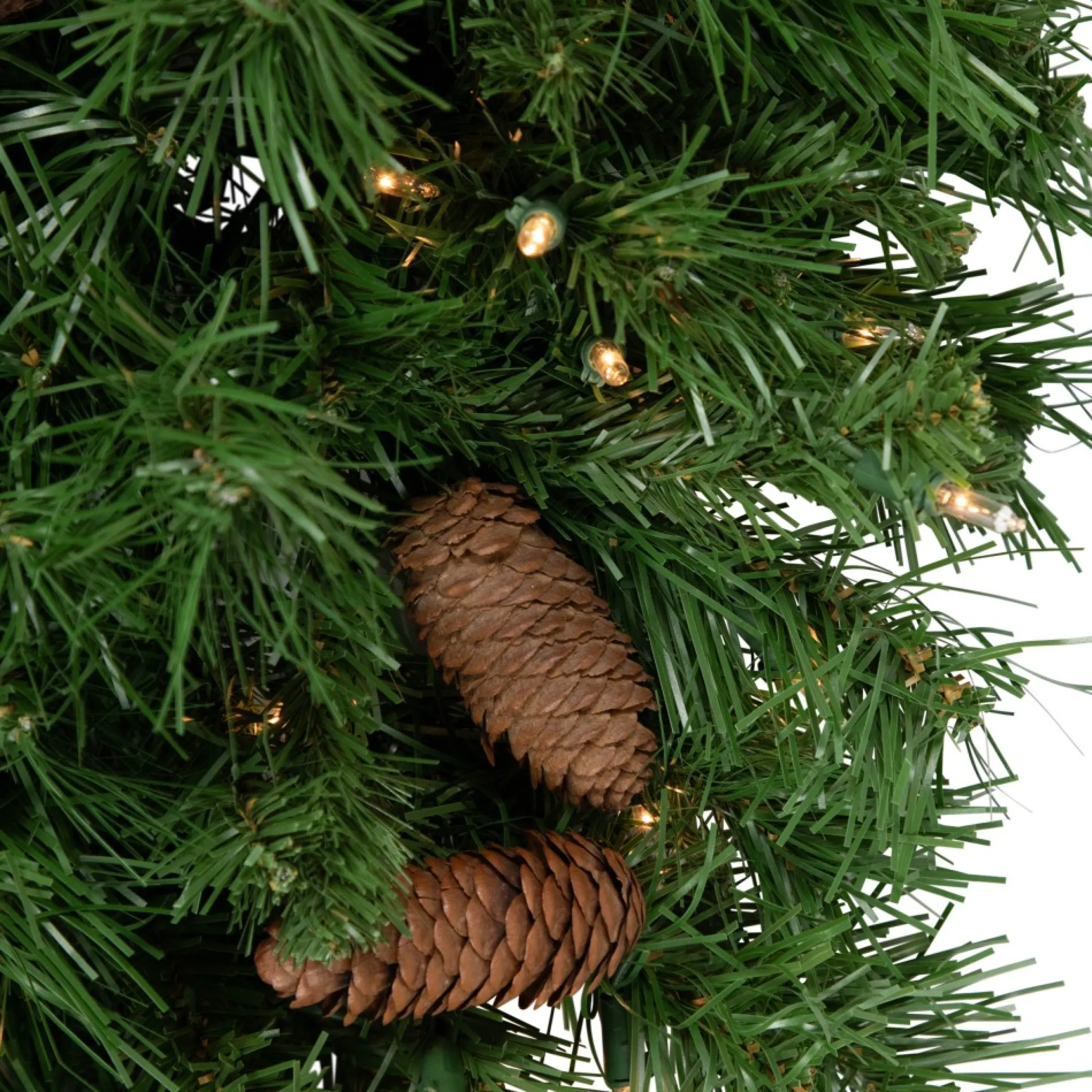 30" Pre-Lit Dakota Red Pine Artificial Christmas Teardrop Swag, Clear Dura Lights
