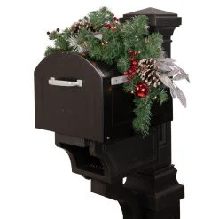 36" Pre-Lit Decorated Artificial Pine Christmas Mailbox Swag