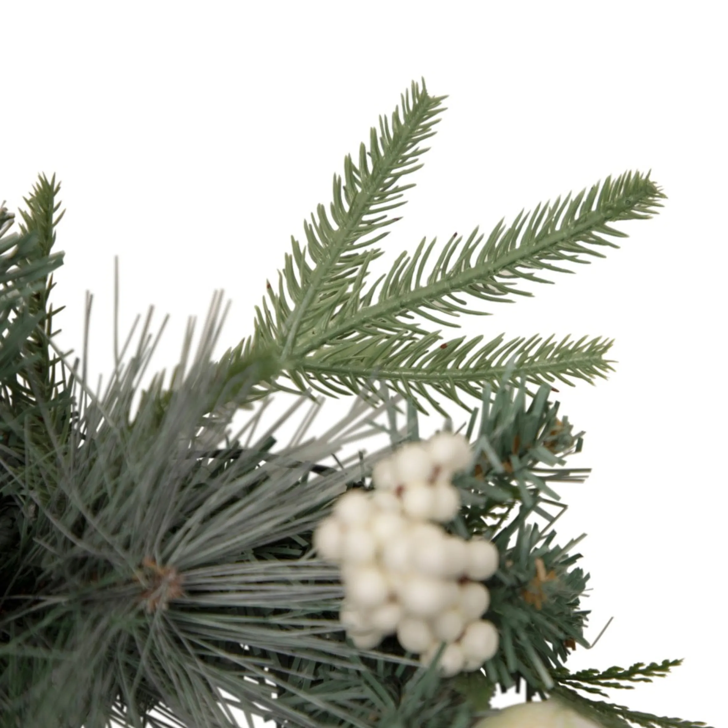 16" Pre-Lit Decorated Mixed Pine And White Berries Artificial Christmas Wreath