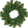 Pre-Lit Deluxe Dorchester Pine Artificial Christmas Wreath, 12-Inch, Clear Lights