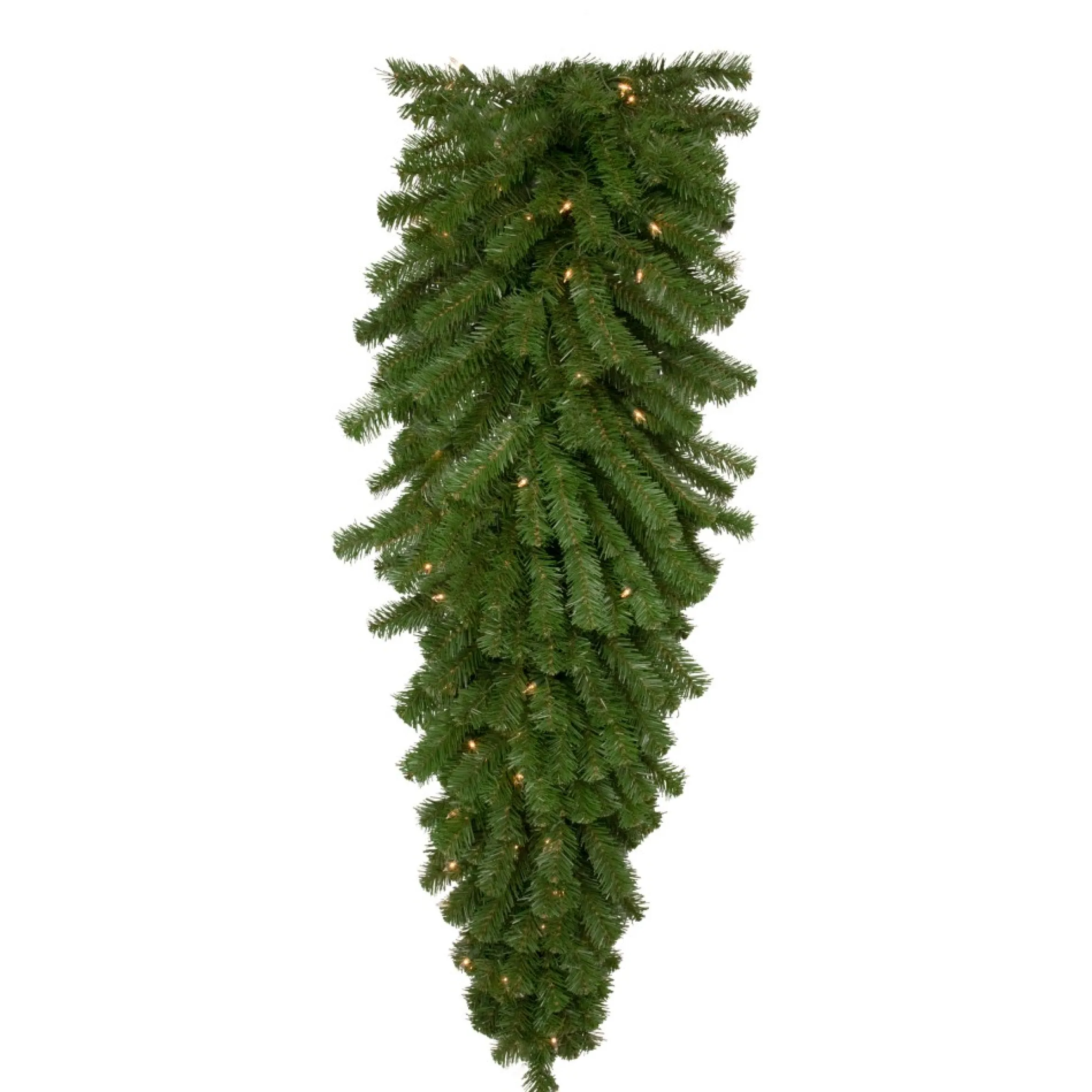 54" Pre-Lit Deluxe Dorchester Pine Artificial Christmas Teardrop Swag, Clear Lights
