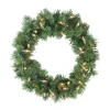 16" Pre-Lit Deluxe Windsor Pine Artificial Christmas Wreath, Clear Lights