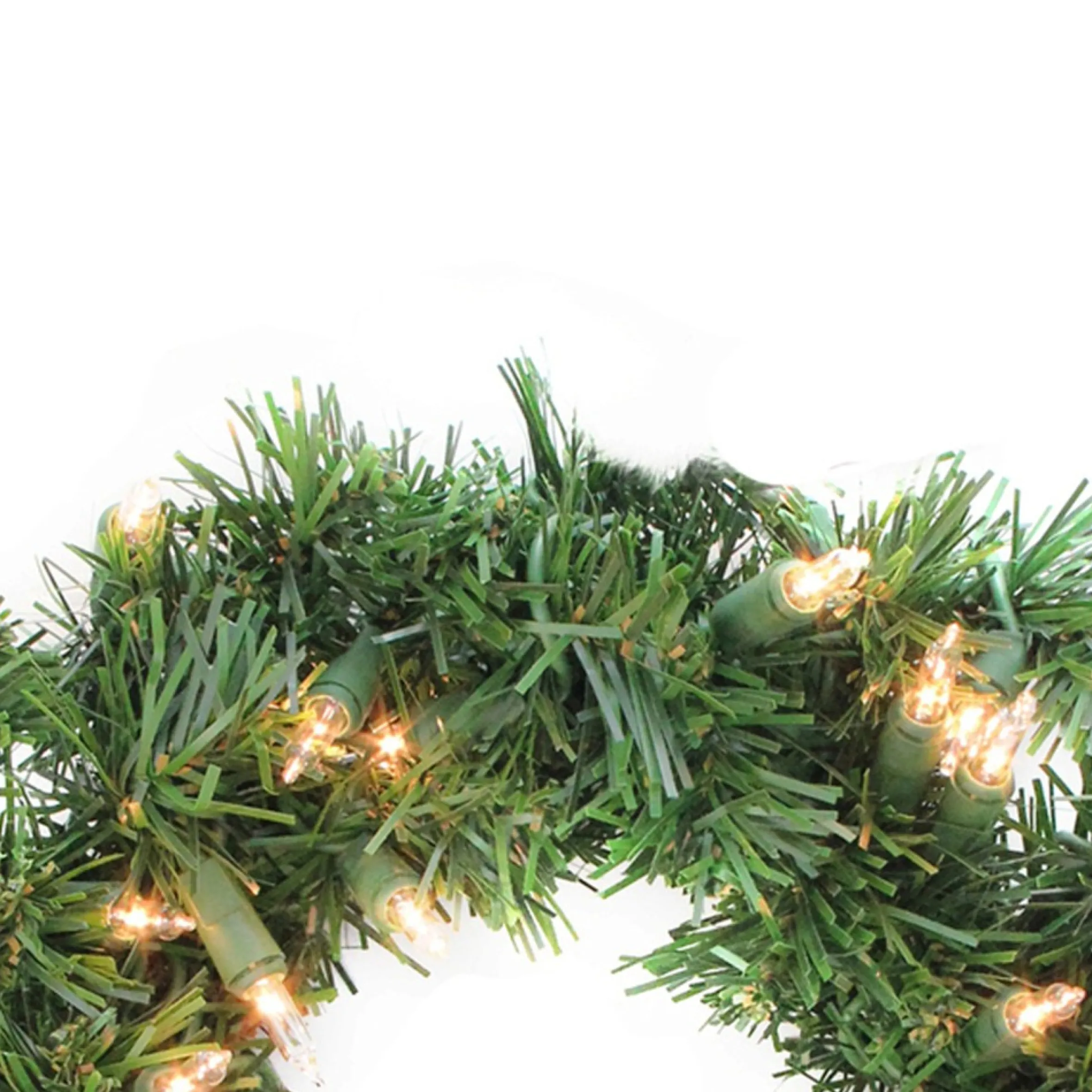 10" Pre-Lit Deluxe Windsor Pine Artificial Christmas Wreath, Clear Lights