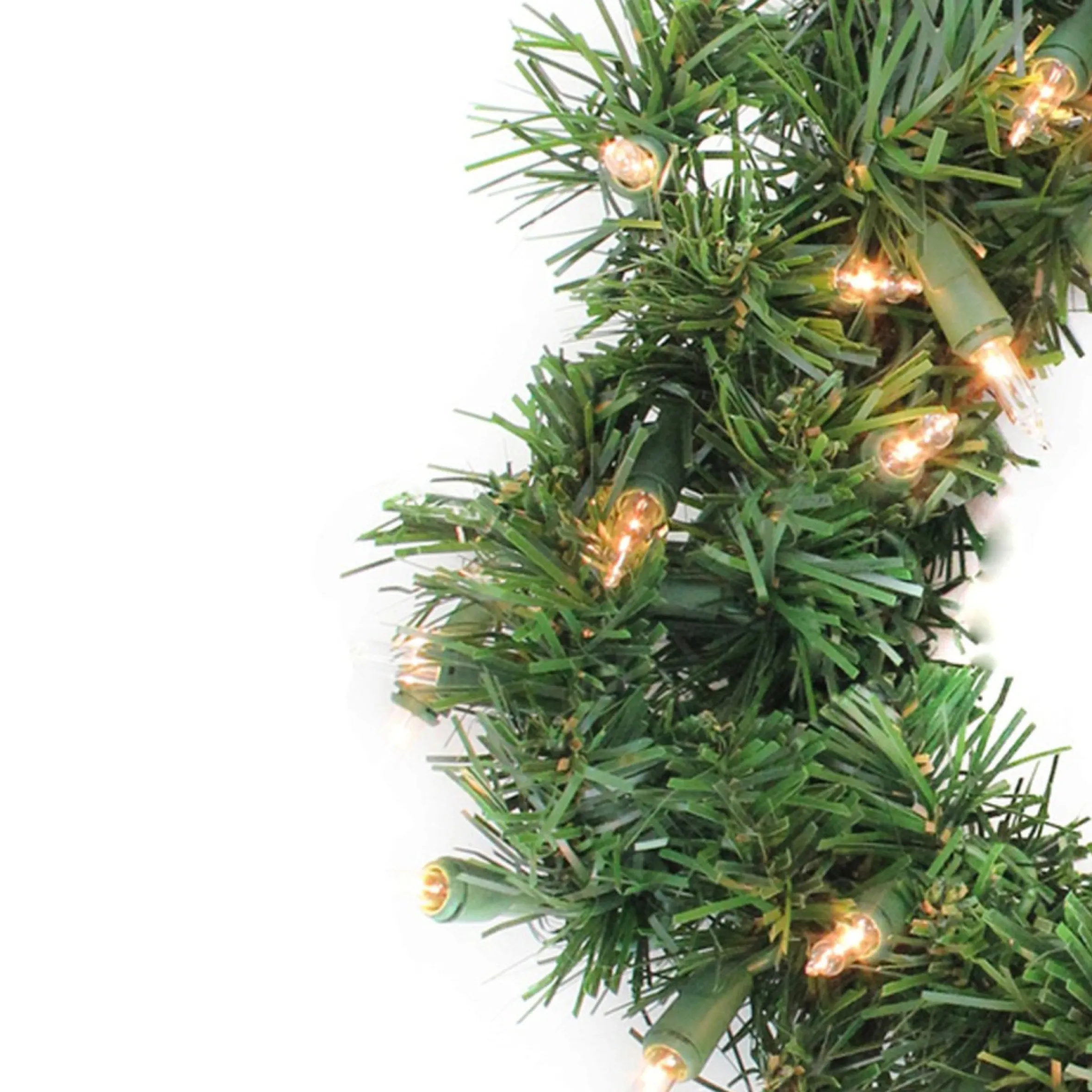 10" Pre-Lit Deluxe Windsor Pine Artificial Christmas Wreath, Clear Lights