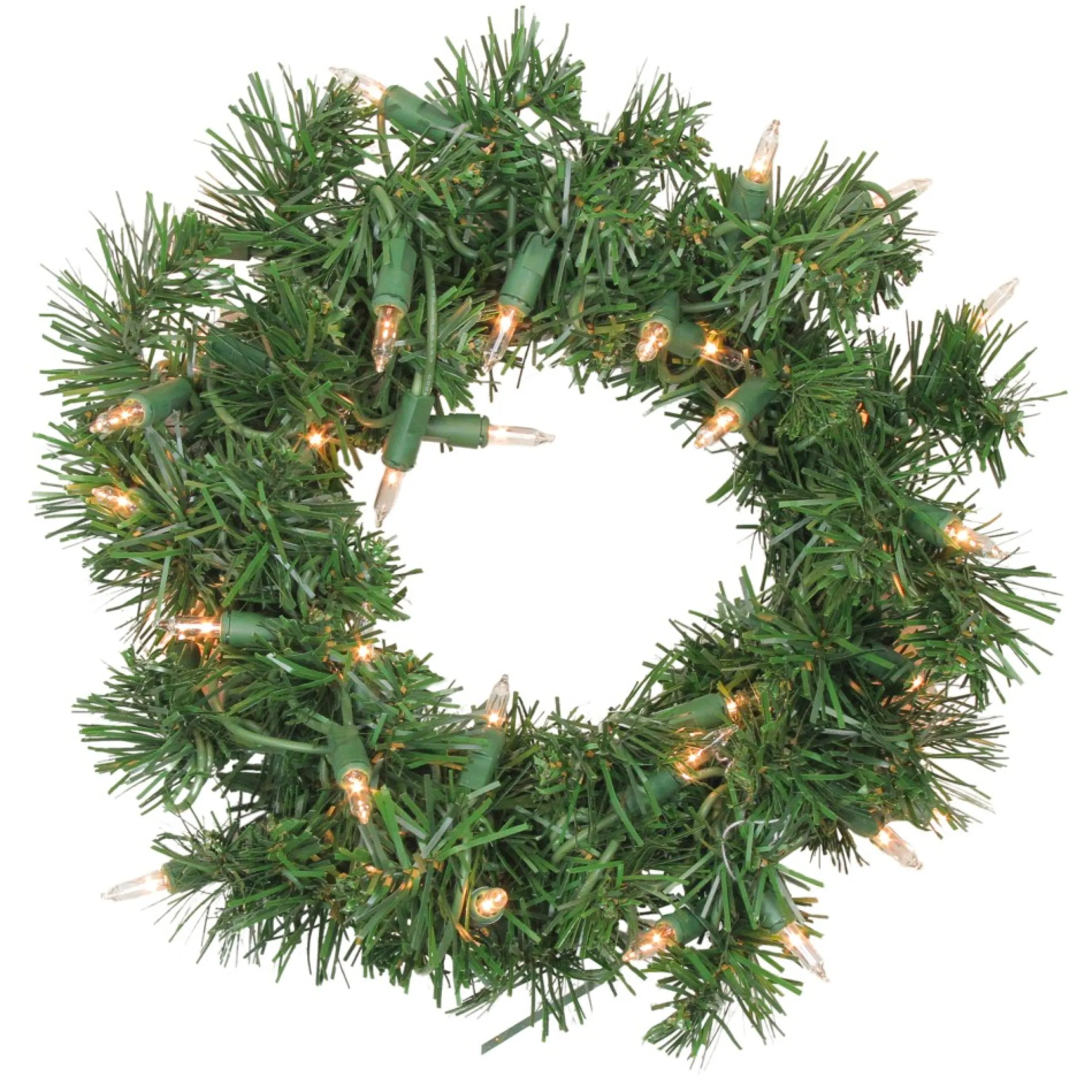 Pre-Lit Deluxe Windsor Pine Artificial Christmas Wreath - 10-Inch, Clear Lights