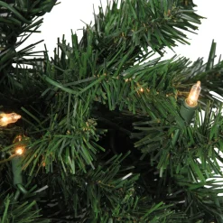 54" Pre-Lit Deluxe Windsor Pine Artificial Christmas Teardrop Swag - Clear Lights