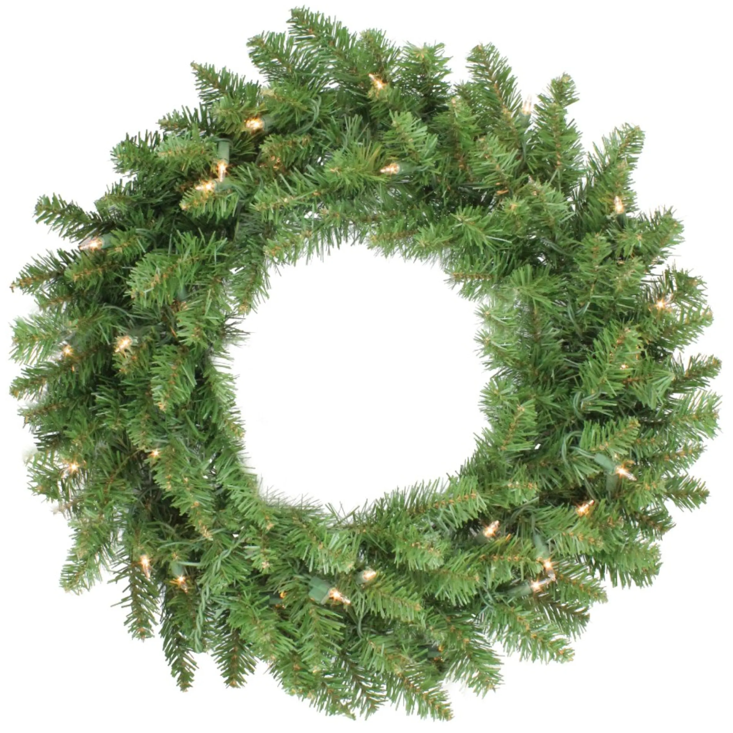 24" Pre-Lit Eastern Pine Artificial Christmas Wreath - Clear Lights