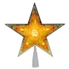 9" Pre-Lit Gold And Amber Crystal 5 Point Star Christmas Tree Topper - Clear Lights