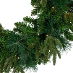 Pre-Lit Green Mixed Rosemary Emerald Angel Pine Artificial Christmas Wreath - 30-Inch, Clear Lights