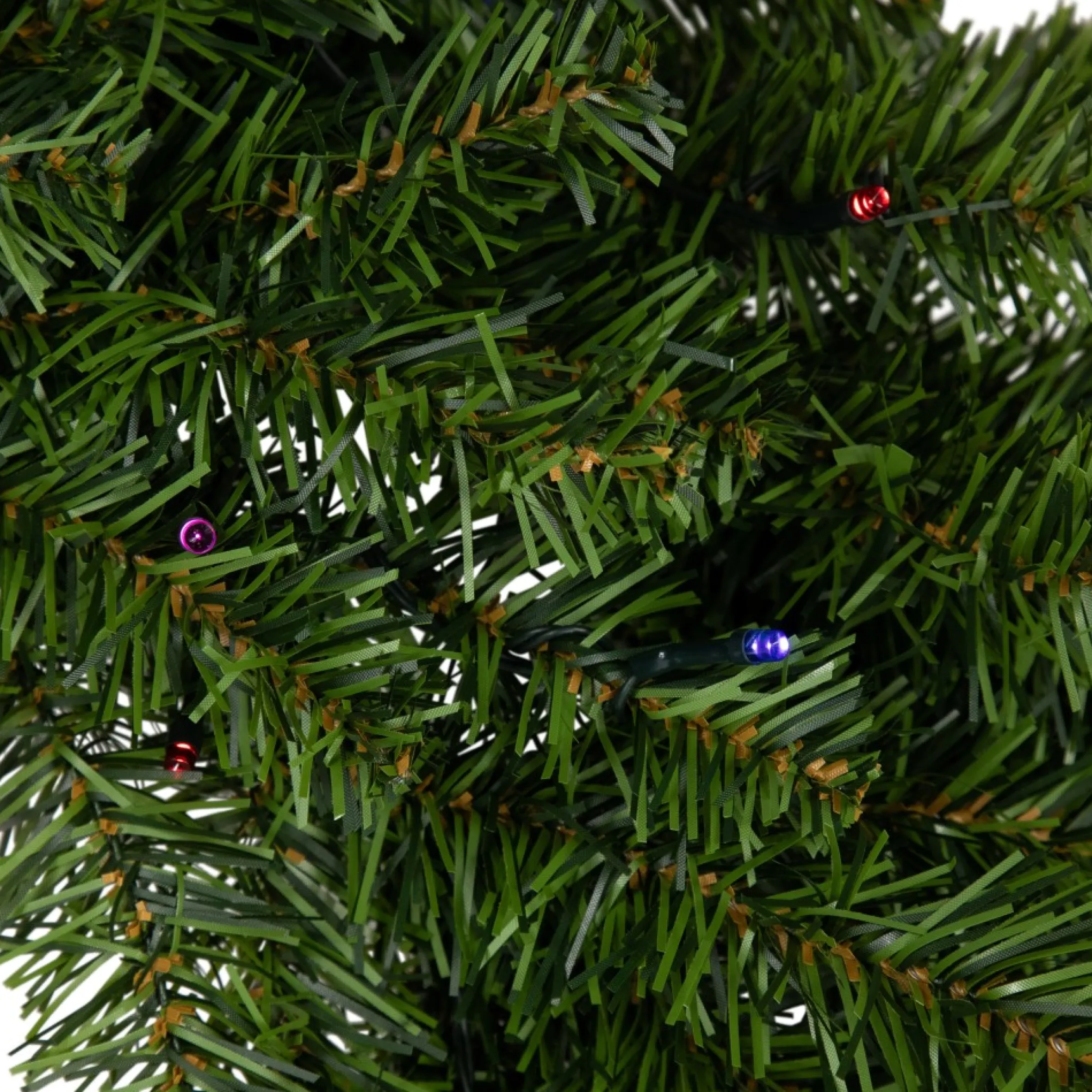 Pre-Lit Led Canadian Pine Artificial Christmas Wreath, 30-Inch, Multicolor Lights