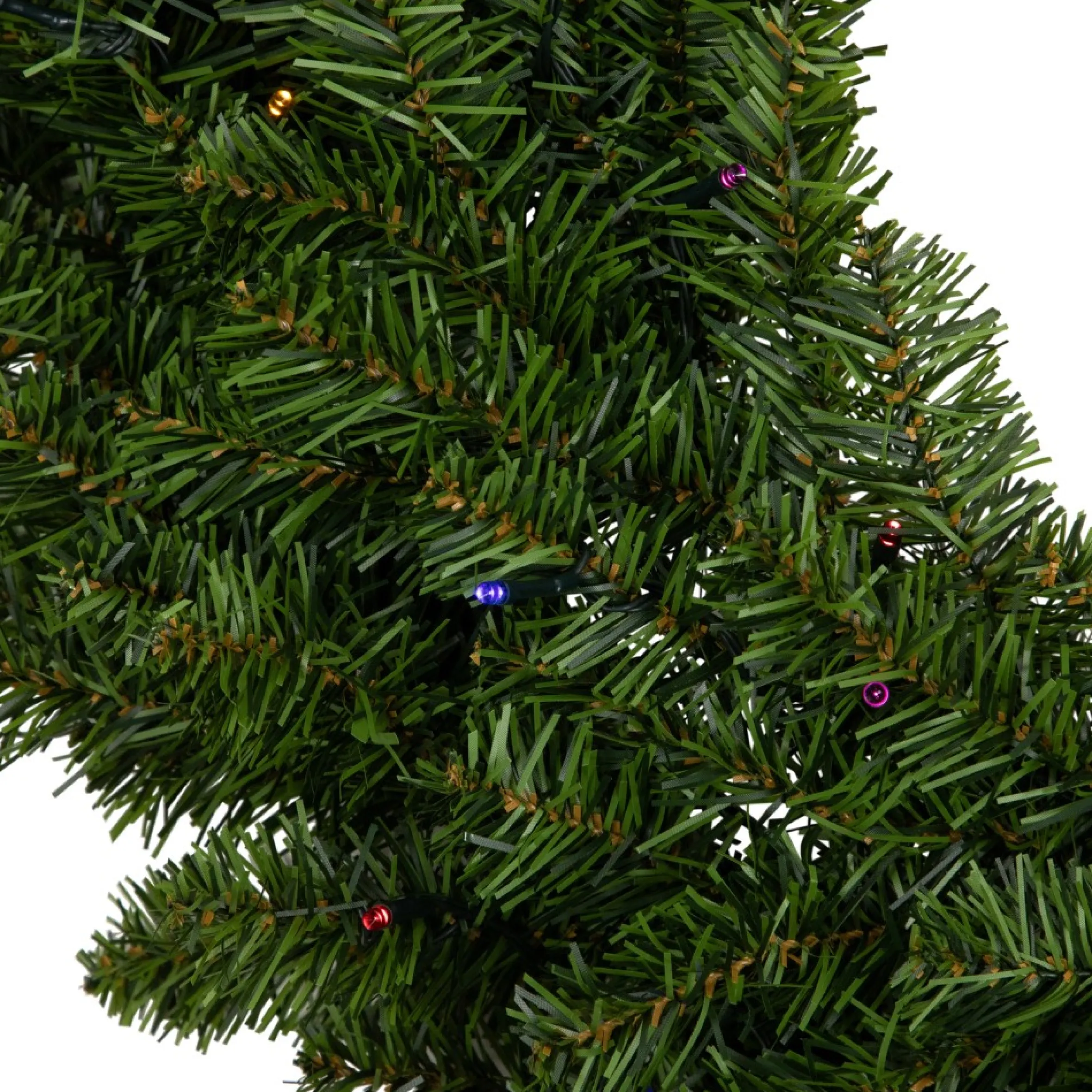 Pre-Lit Led Canadian Pine Artificial Christmas Wreath, 30-Inch, Multicolor Lights