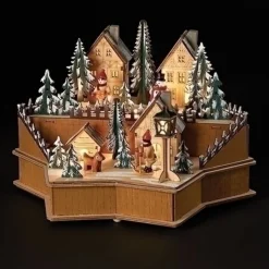 11.5" Pre-Lit Led Star Shaped Christmas Village Scene
