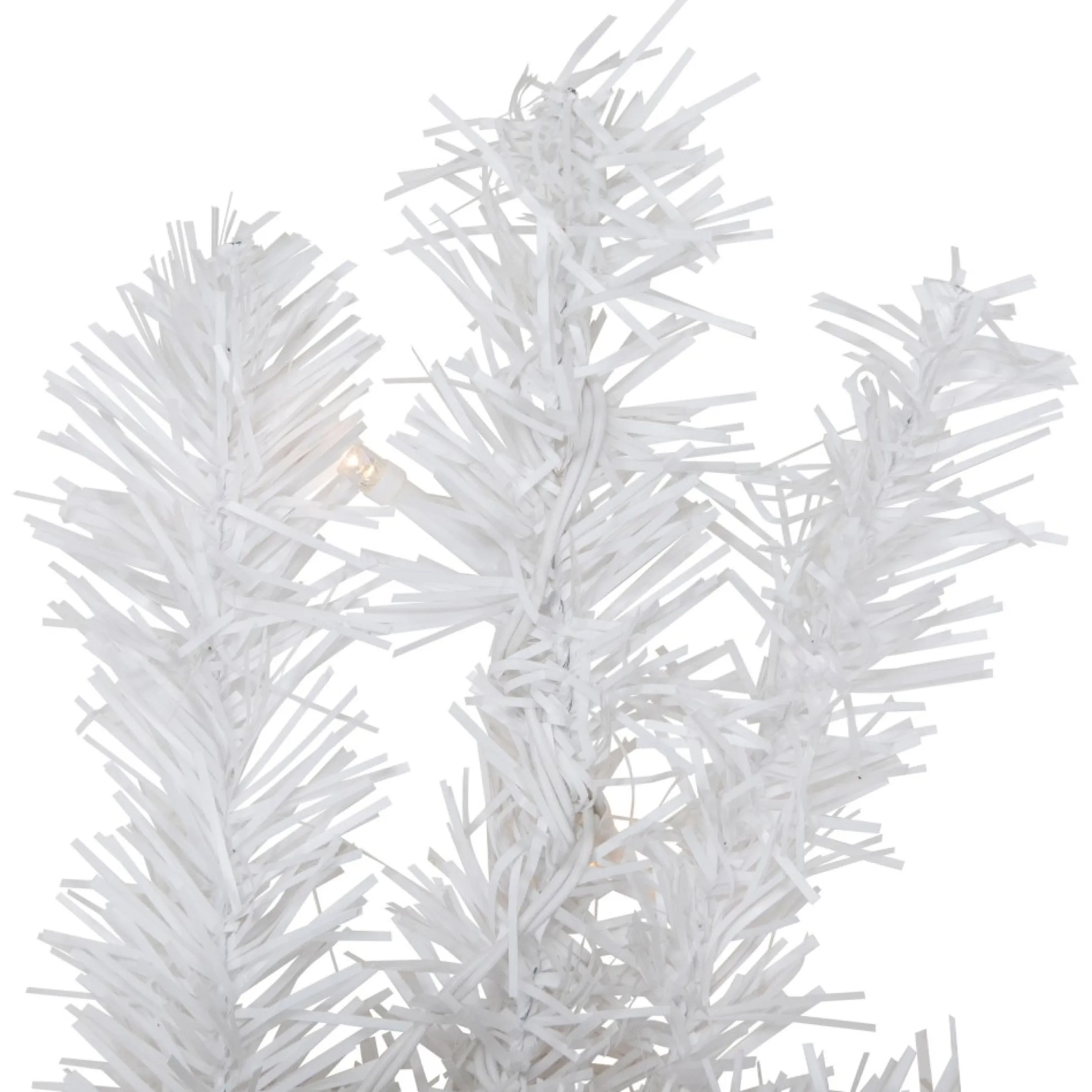 Pre-Lit Led White Canadian Pine Artificial Christmas Wreath, 30-Inch, Clear Lights
