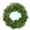 Pre-Lit Mixed Cashmere Pine Artificial Christmas Wreath - 24-Inch, Clear Lights