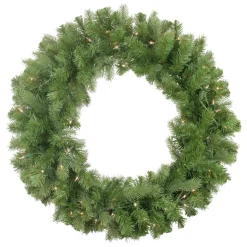 Pre-Lit Noble Fir Artificial Christmas Wreath - 30-Inch, Clear Lights