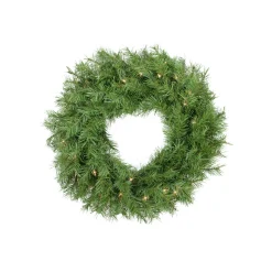 Pre-Lit Northern Frasier Fir Artificial Christmas Wreath - 24-Inch, Clear Lights