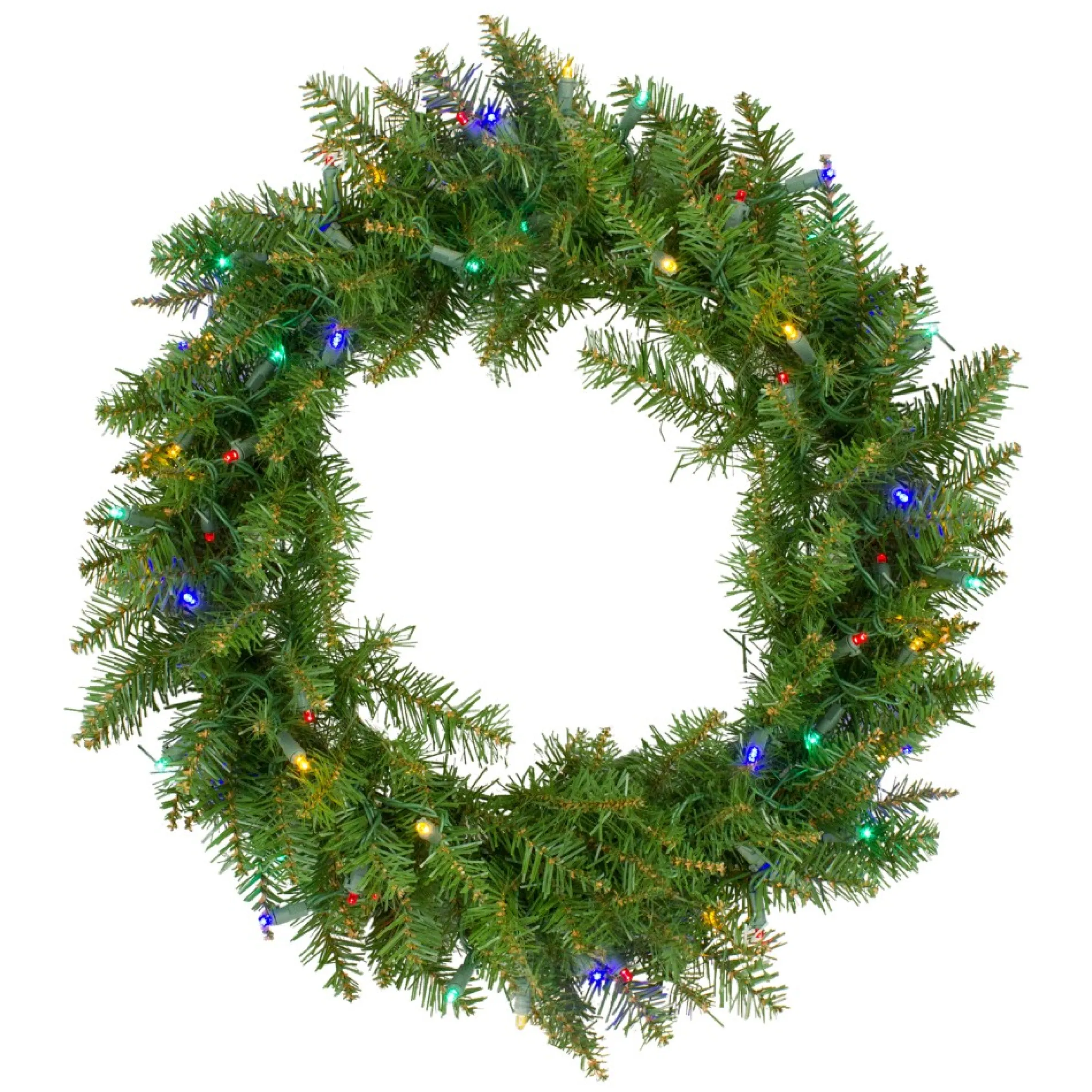 24" Pre-Lit Northern Pine Artificial Multi-Color Led Lights Christmas Wreath