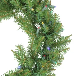 24" Pre-Lit Northern Pine Artificial Multi-Color Led Lights Christmas Wreath