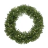 Pre-Lit Northern Pine Artificial Christmas Wreath, 24-Inch Warm White Led Lights