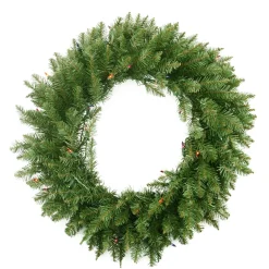 Pre-Lit Northern Pine Artificial Christmas Wreath - 24-Inch, Multi Color Lights