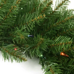 Pre-Lit Northern Pine Artificial Christmas Wreath - 24-Inch, Multi Color Lights