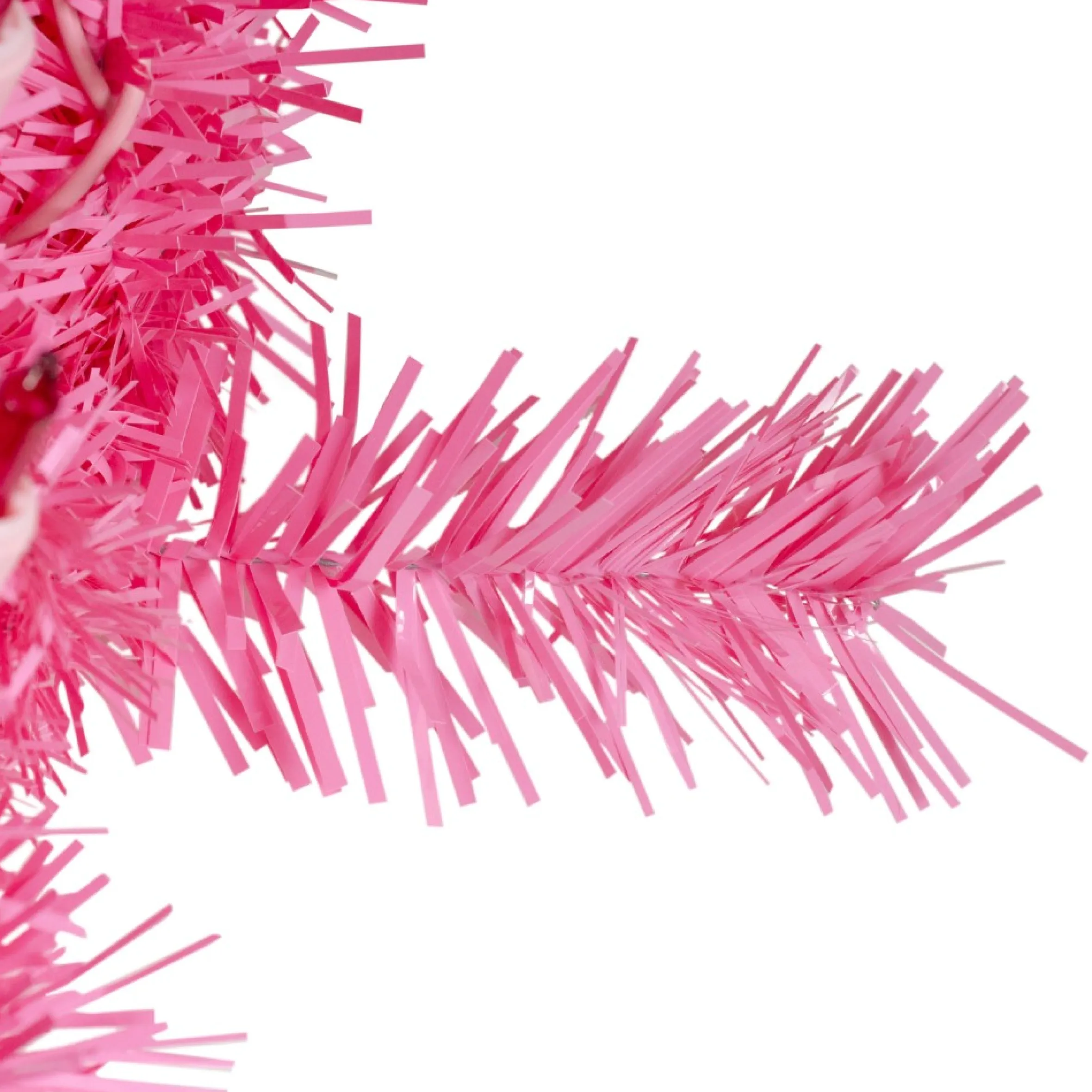 24" Pre-Lit Pink Spruce Artificial Christmas Wreath, Pink Lights