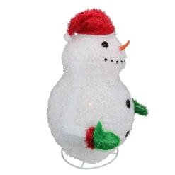 24" Pre-Lit Red And White Snowman Outdoor Christmas Yard Decor