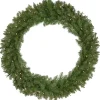 Pre-Lit Rockwood Pine Artificial Christmas Wreath, 36-Inch, Warm White Led Lights