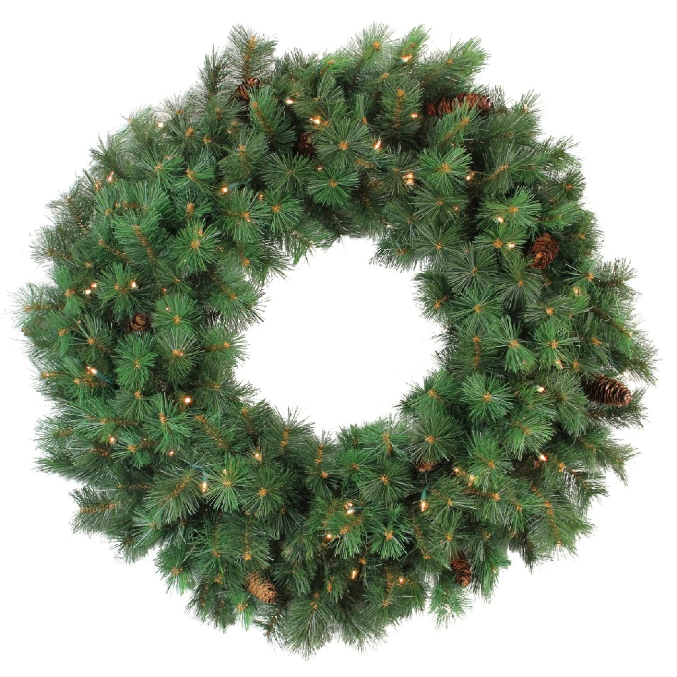 Pre-Lit Royal Oregon Pine Artificial Christmas Wreath, 36 Inch, Clear Lights
