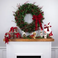 Pre-Lit Royal Oregon Pine Artificial Christmas Wreath, 36 Inch, Clear Lights