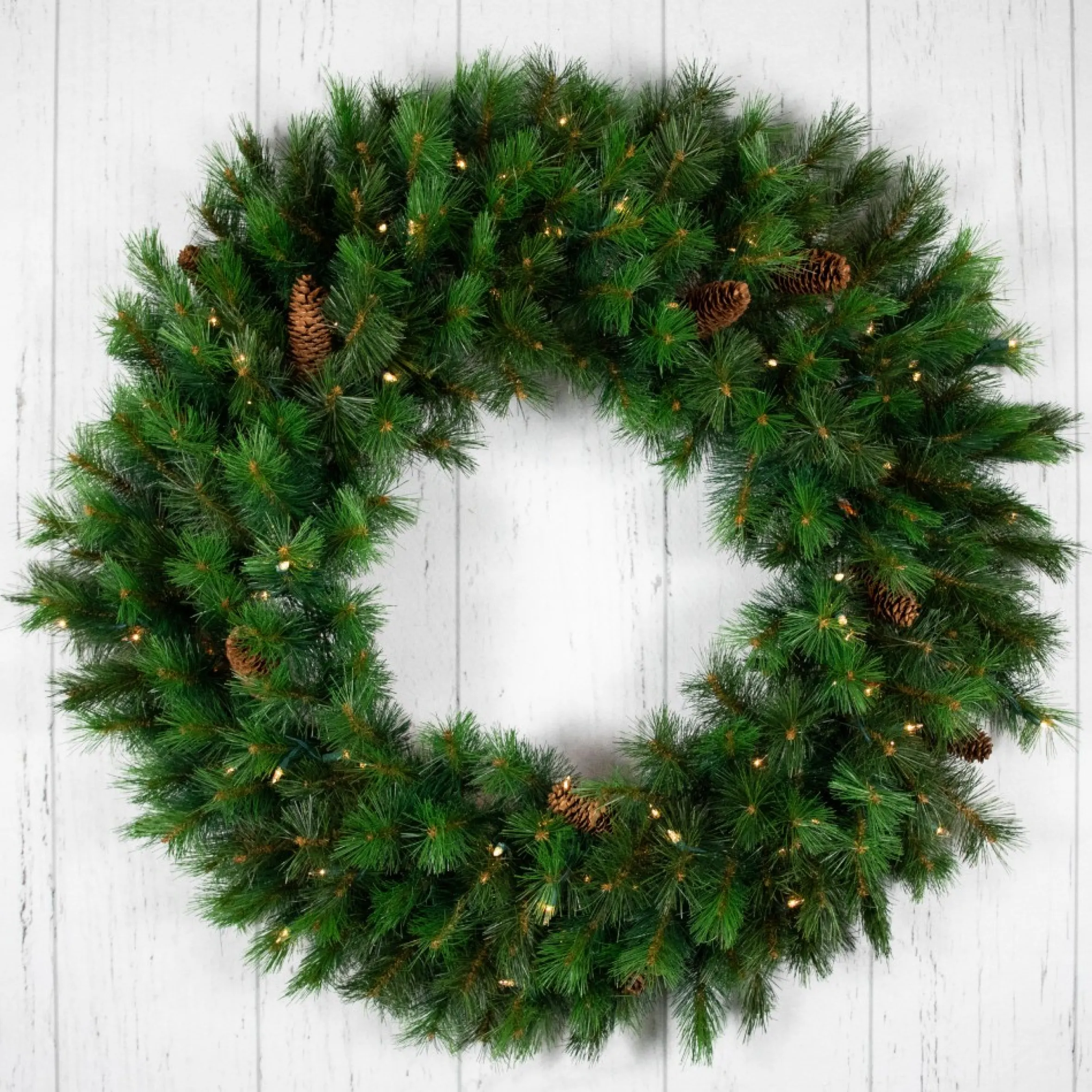 Pre-Lit Royal Oregon Pine Artificial Christmas Wreath, 36 Inch, Clear Lights