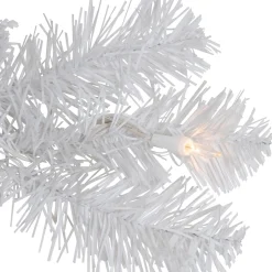 Pre-Lit Snow White Artificial Christmas Wreath, 24-Inch, Clear Lights