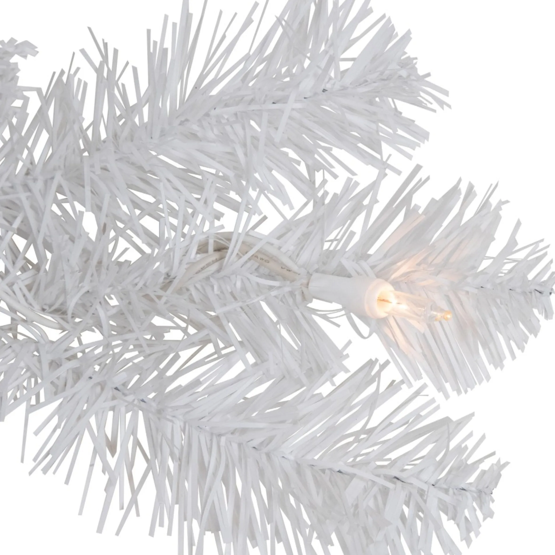Pre-Lit Snow White Artificial Christmas Wreath, 24-Inch, Clear Lights