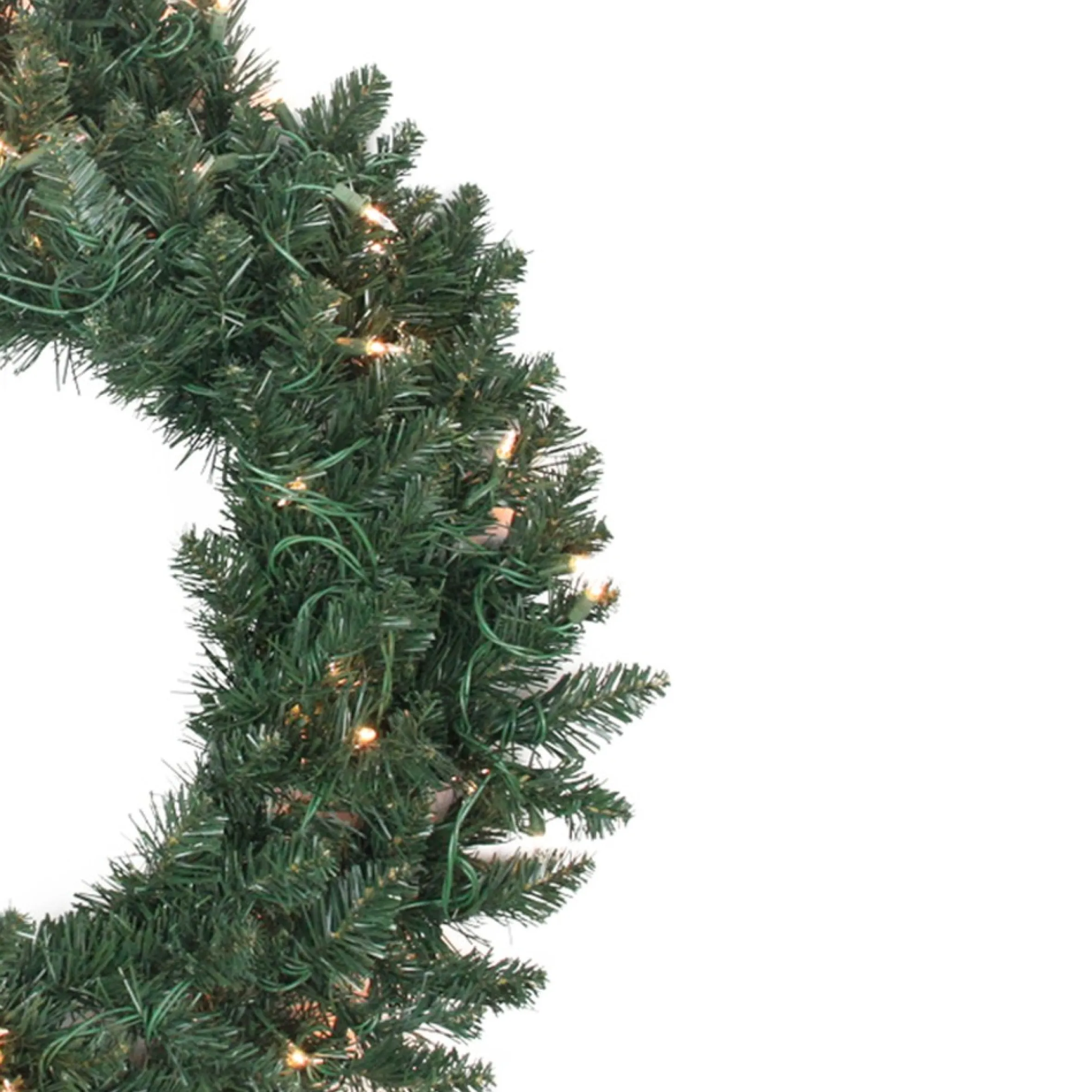 Pre-Lit Traditional Pine Artificial Christmas Wreath - 30-Inch, Clear Lights