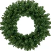 Pre-Lit Vernon Pine Artificial Christmas Wreath, 24-Inch, Warm White Led Lights