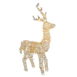 48" Pre-Lit White Led Upright Standing Reindeer Christmas Outdoor Decoration