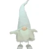 24" Pure White Sparkling Saul Bobble Action Christmas Gnome