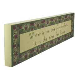 22" Purple And Green Winter Themed Rectangular Sign Board