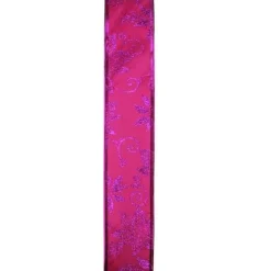 Purple And Pink Shimmering Wired Christmas Craft Ribbon 2.5" X 10 Yards
