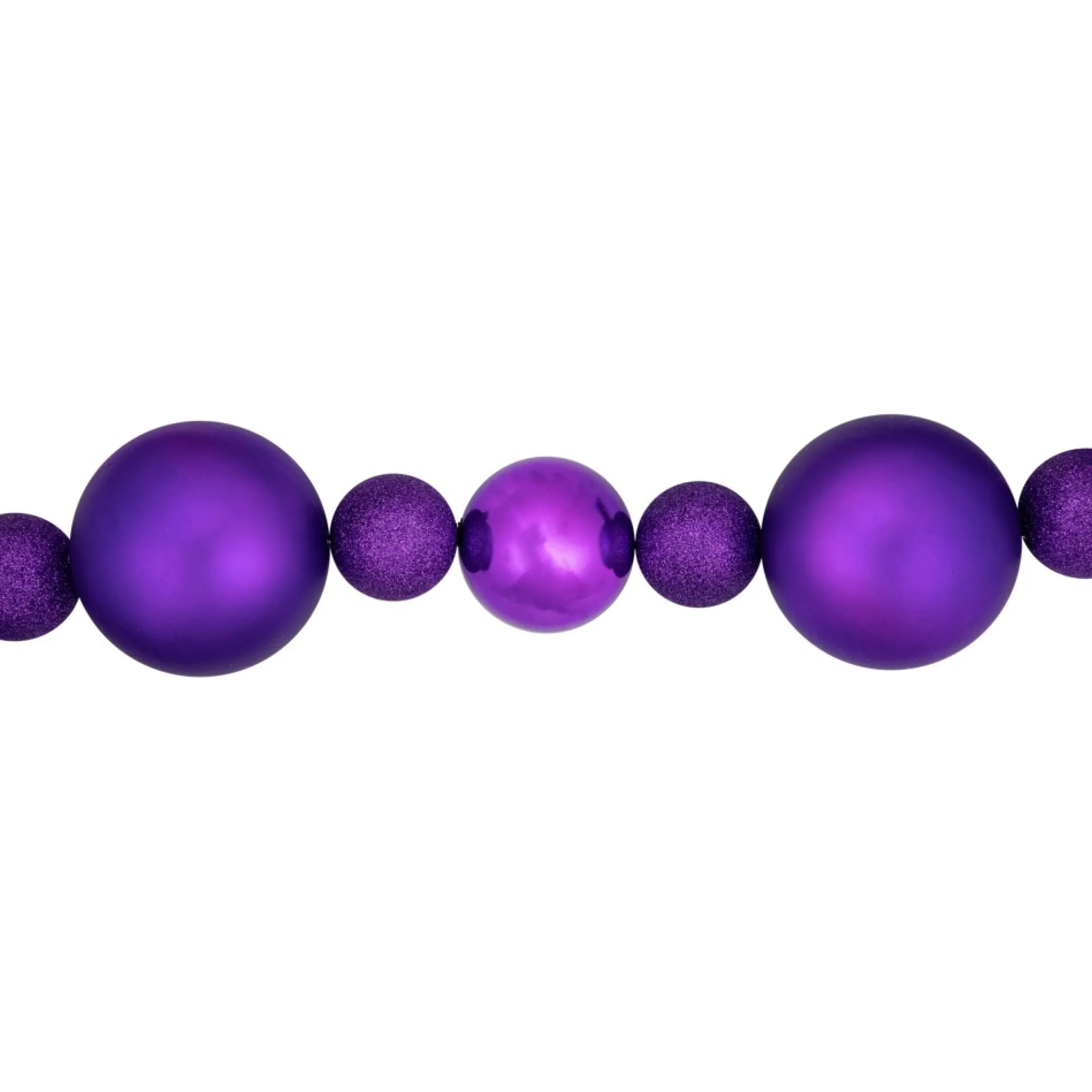 6' Purple Shatterproof Ball 3-Finish Christmas Garland