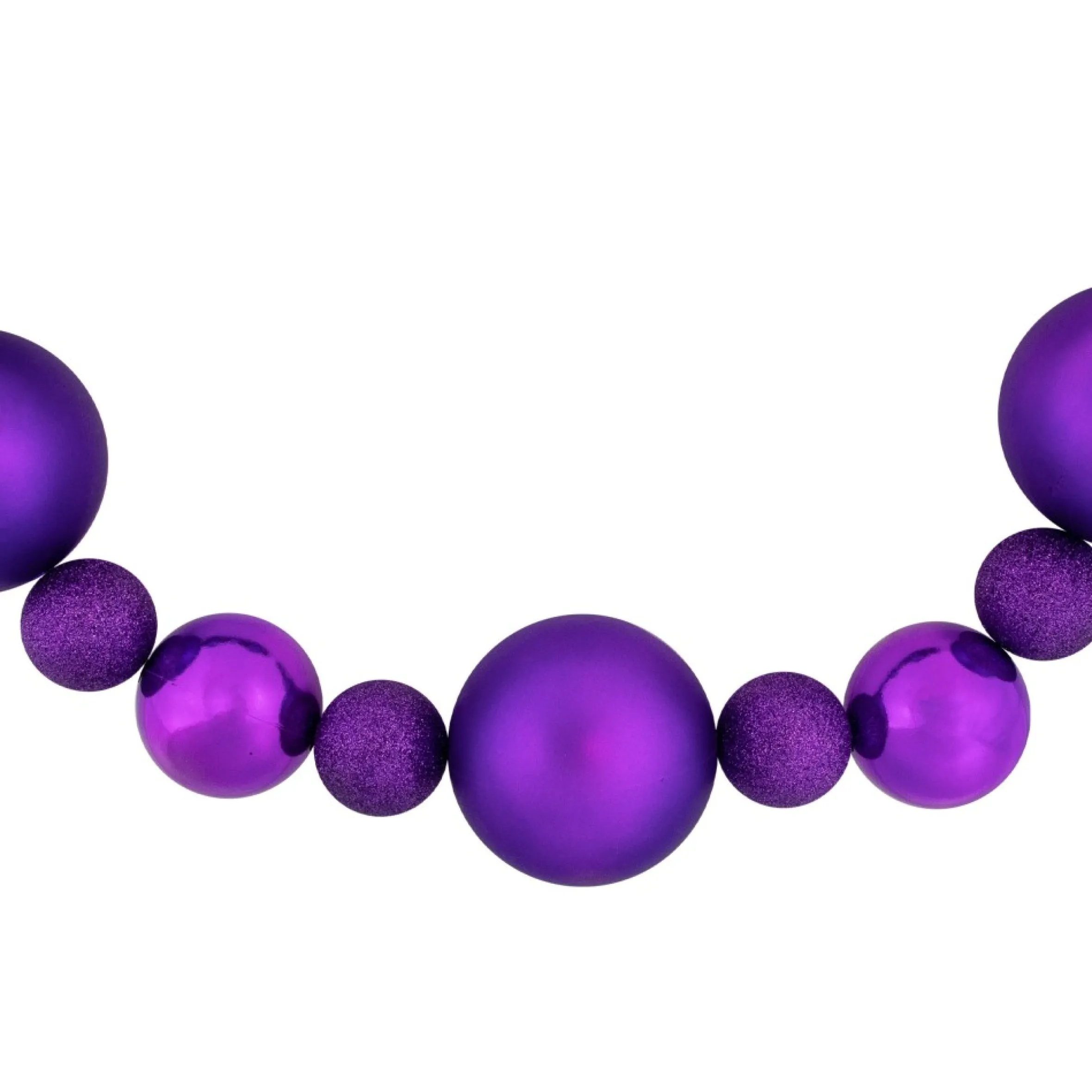 6' Purple Shatterproof Ball 3-Finish Christmas Garland