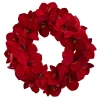 Red Amaryllis Artificial Floral Christmas Wreath, 22-Inch, Unlit