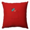 17.5" Red And Aqua Blue Advent Couch Square Christmas Throw Pillow