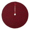 48" Red And Black Buffalo Checkered Round Christmas Tree Skirt