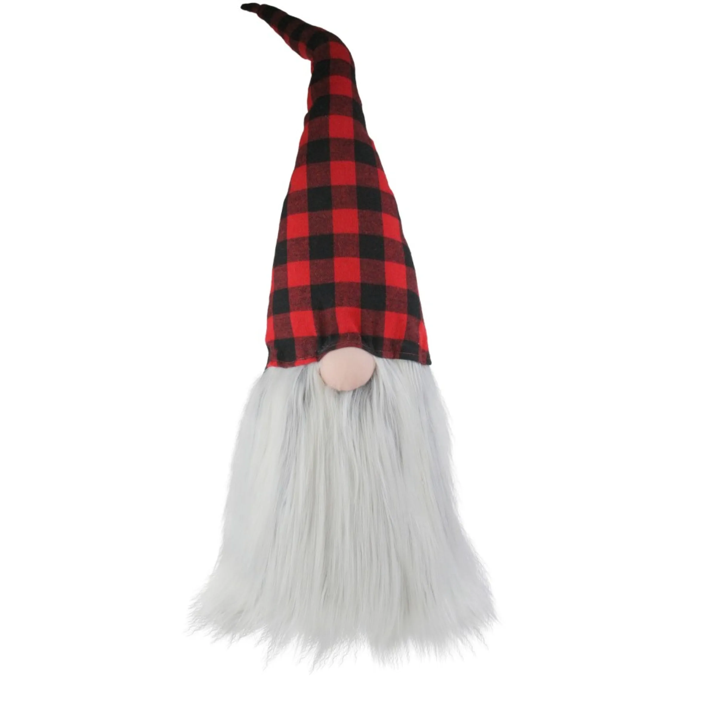 28" Red And Black Buffalo Plaid Christmas Tabletop Gnome