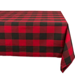 Red And Black Buffalo Plaid Christmas Rectangular Tablecloth 60" X 84"