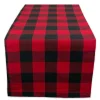 108" Red And Black Buffalo Plaid Christmas Rectangular Table Runner