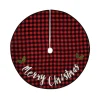 48" Red And Black Buffalo Plaid "Merry Christmas" Tree Skirt