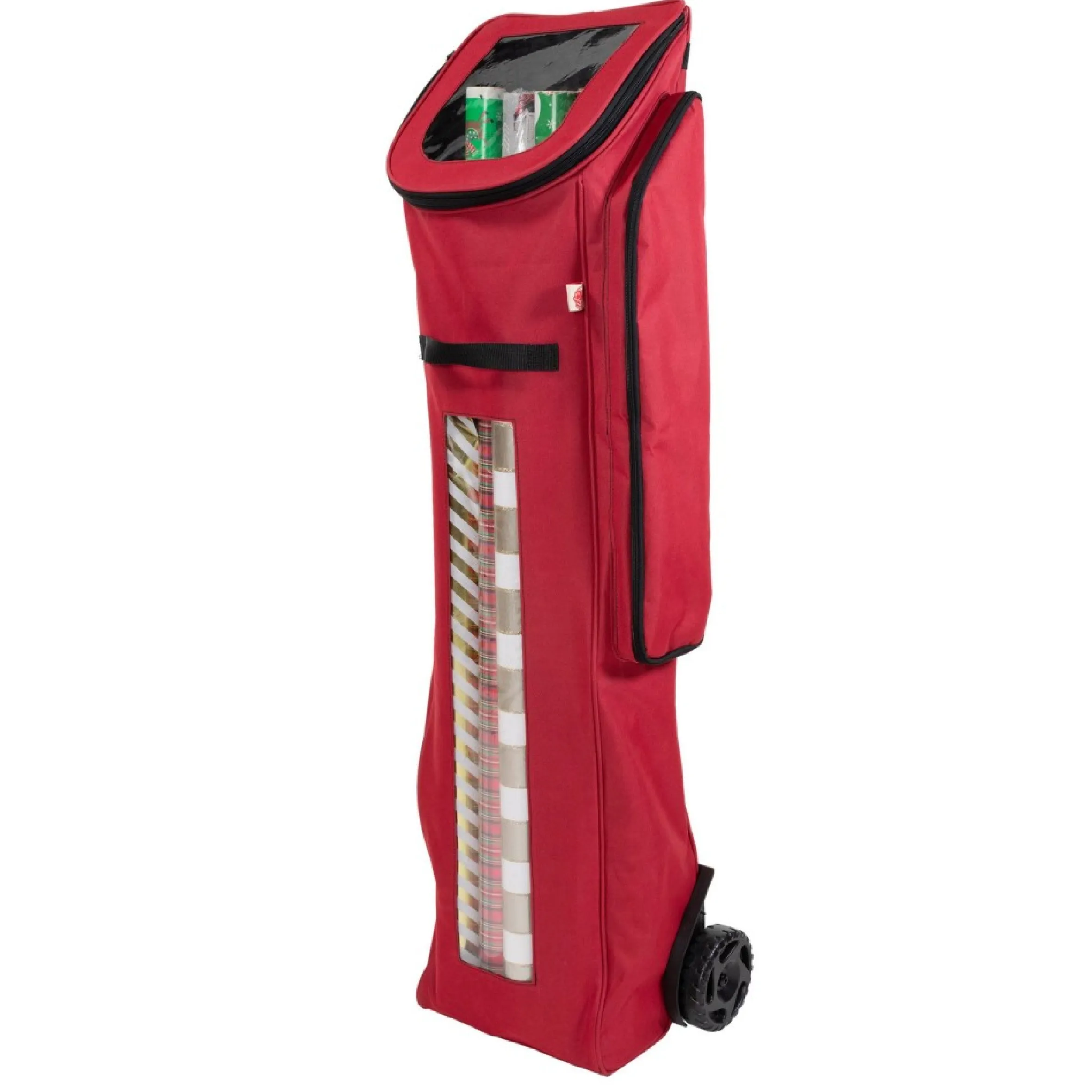 44" Red And Black Ez Roller Wrapping Paper Storage Bag