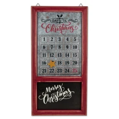 30" Red And Black Galvanized Rectangular Christmas Advent Calendar
